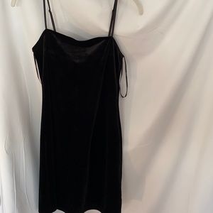 Suede black mini dress